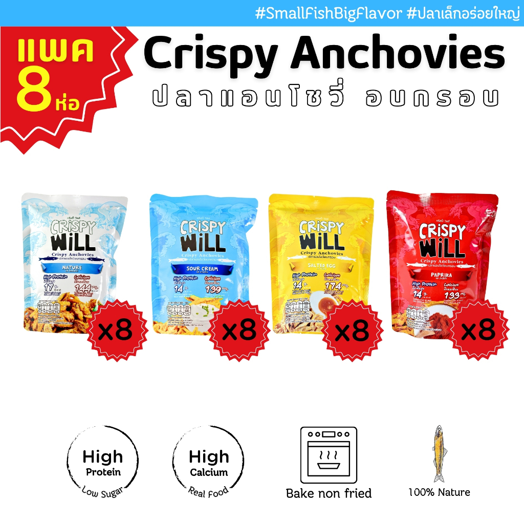 [ ส่งฟรี 8 ห่อ เลือกรสได้ 🔥 ] ปลาอบกรอบ ผลิตจากเนื้อปลาแท้ 100% ปลากรอบ ขนมสุขภาพ ไม่มีผงชูรส 🔥 คริส