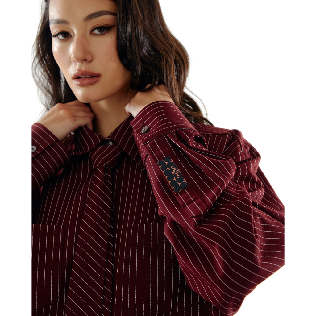 The SRT X16 (TBL298) Striped Shirt with Necktie เสื้อเชิ้ตลายทางพร้อมเนคไท — صورة 6