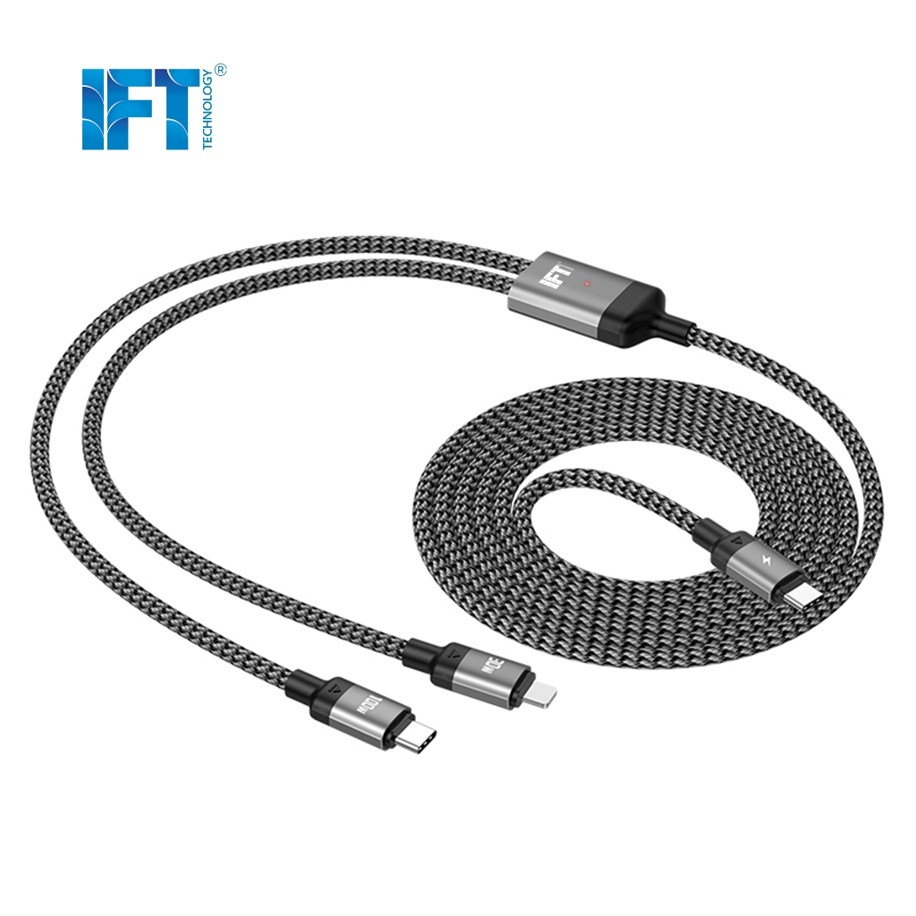 สายชาร์จ 2 IN 1 ใช้ได้หลากหลายอุปกรณ์ PD 100w แบบ C to C และ C to Lจากไอฟิกซ์ - รูปที่ 3
