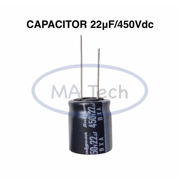 22uf 450v คาปาซิเตอร์ 22uF450V Capacitor 22uF/450V ตัวเก็บประจุตัว C 450v22uf (ขนาด 18.0x20.0mm)