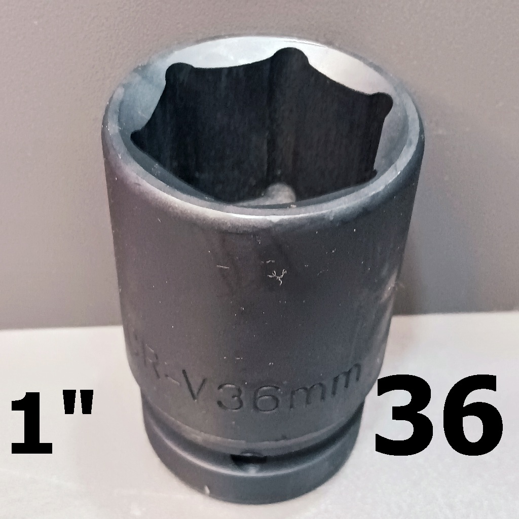 ลูกบล็อกยาว 1" (1นิ้ว) บล็อกลม (IMPACT SOCKET) เบอร์ 36 รุ่นงานหนัก
