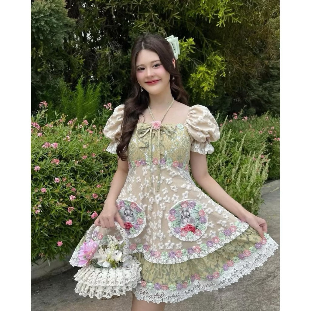 BLT Bread : Mini Dressกระต่ายเขียวมัจฉะ🐰มือ2 Sz.S