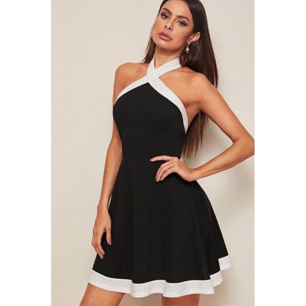 เสื้อผ้างานป้ายมือ2 เดรสคล้องคอ ป้าย Shien sz.XS