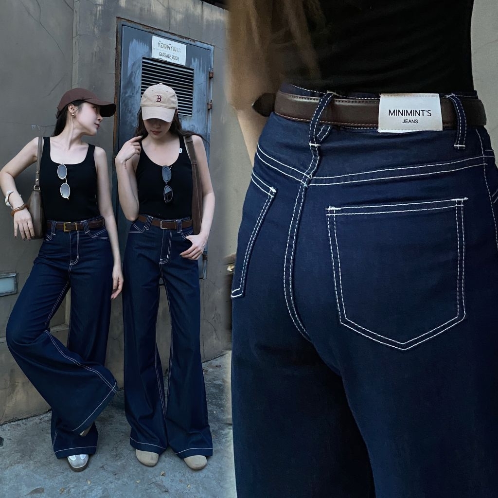 Y2.CLASSY JEANS กางเกงยีนส์ขากระบอกใหญ่