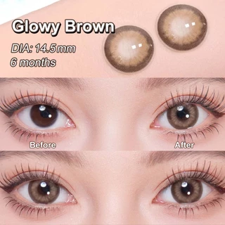 Realcon คอนแทคเลนส์ NEW Glowy ซีรีส์ Glowy Brown Glowy Gray 14.5mmเกรดใบสั่งยาที่นำเข้าจากเกาหลี