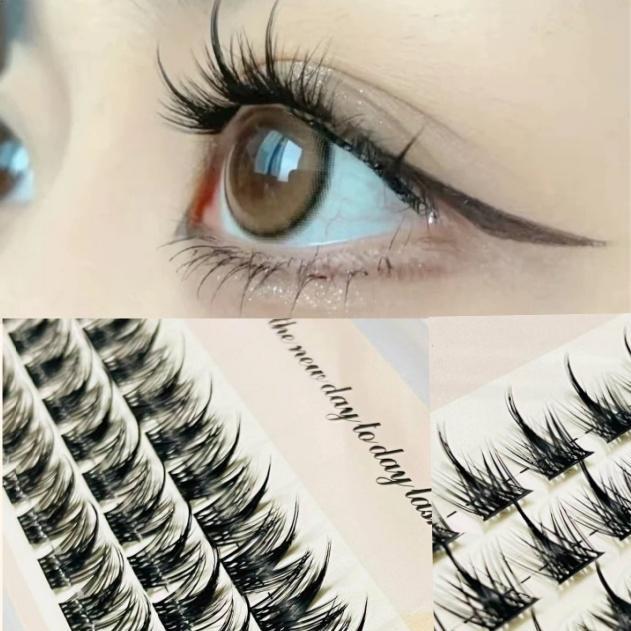 ขนตาปลอม 3D แบบช่อ ยาว 10mm-13mm วัสดุขนมิ้งค์ ต่อขนตาเองได้ง่ายๆพร้อมติดได้เลย ดูเป็นธรรมชาติ