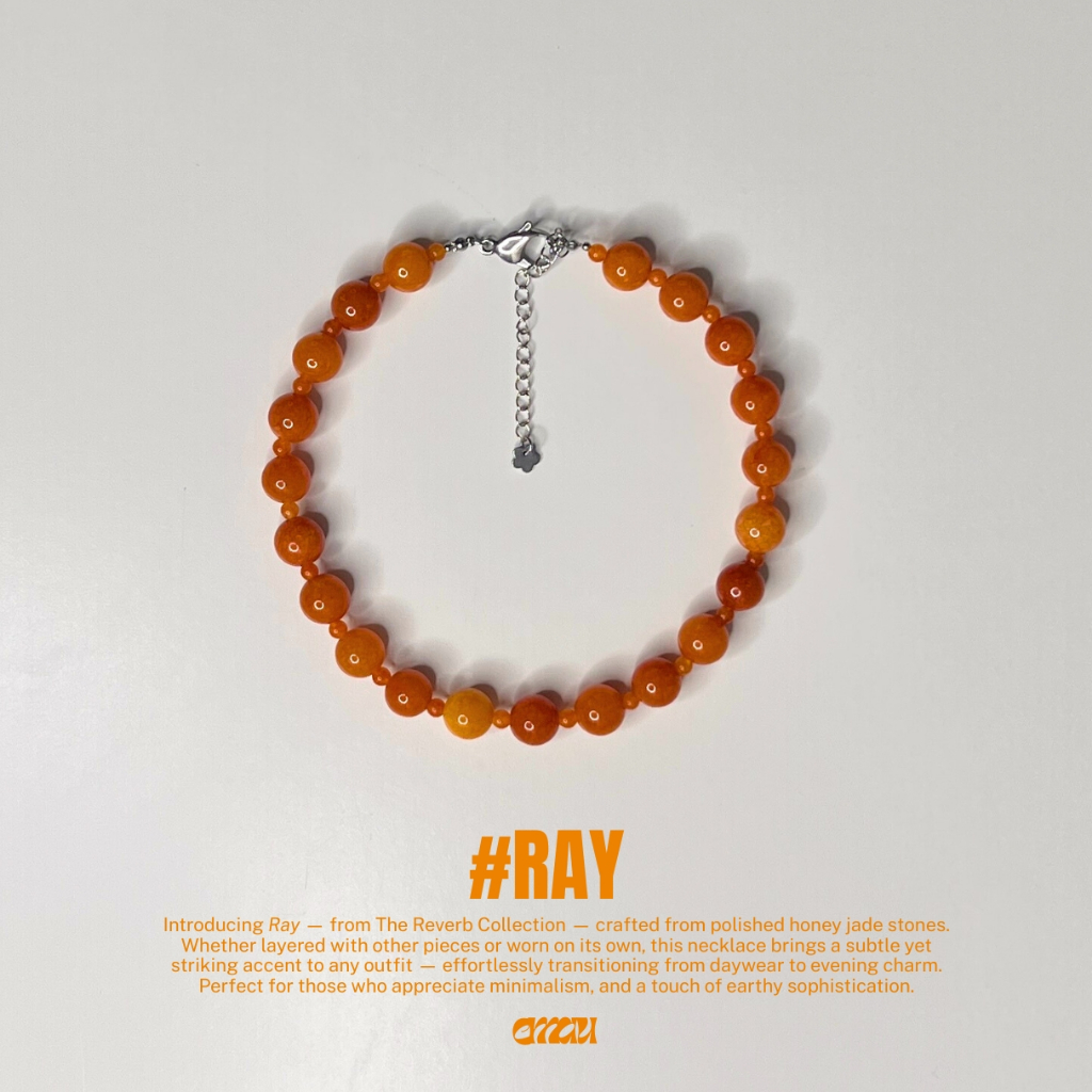EMAU- Ray the Elegant Honey Jade Necklace สร้อยหินหยกน้ำผึ้ง