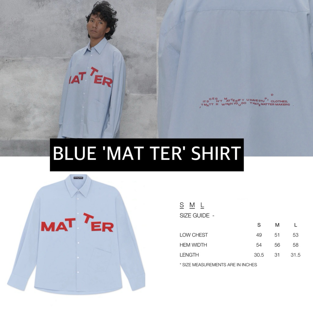 พร้อมส่ง✅ MATTER MAKERS BLUE 'MAT TER' SHIRT ของแท้ 100%