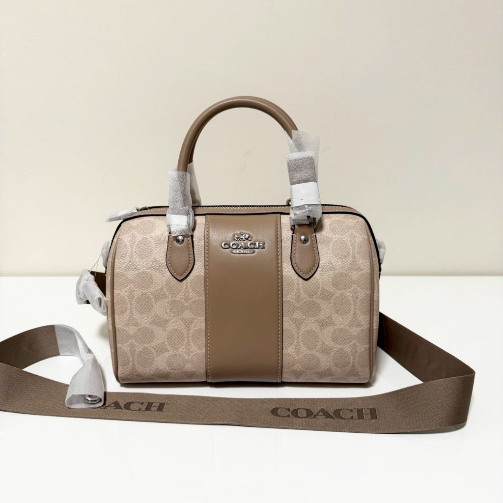 ✨พร้อมส่งในไทย ของแท้ 100 % ✨ กระเป๋า COACH CW376 Rowan Satchel In Signature Canvas With Stripe