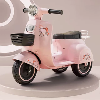 ⭐️Y&YToys Kids⭐*T* รถแบตเตอรี่เด็ก รถแบตเตอรี่ทรงเวสป้า รถเด็กนั่งได้ มีเสียงเพลง มีไฟสว่าง แข็งแรงทนทาน สีสันสวยงาม