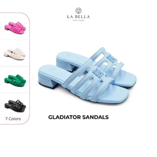 LA BELLA รองเท้าส้นเตี้ยหนังแกะ รุ่น GLADIATOR SANDALS 7 สี