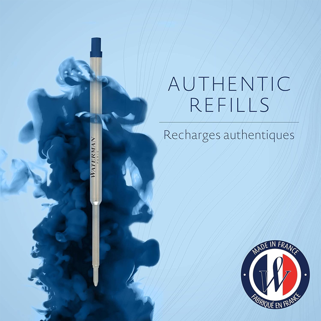 WATERMAN عبوة حبر قلم جاف F ‏0.5 / M ‏0.7 أزرق — صورة 4