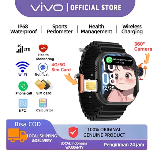 【4G SIM 】2025 SmartWatch S9 UltraสามารถรับชมYouTube WiFi Playstoreหน้าจอสัมผัส2.3 นิ้วNFCกันน้ำIP68 