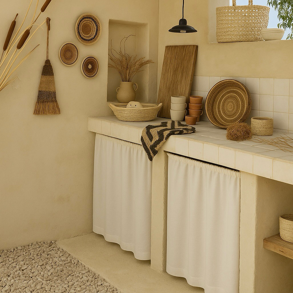 ผ้าม่านเคาน์เตอร์ครัวสีขาวเรียบละเอียด พร้อมส่ง แบบสอดราว ราคาเฉพาะม่าน