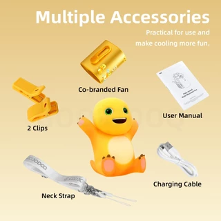 GOOJODOQ GFS011 x Nailoong Clip-On Waist Fan 11m/s Wind 9H Runtime 360° Adjustable for Work and Outdoor