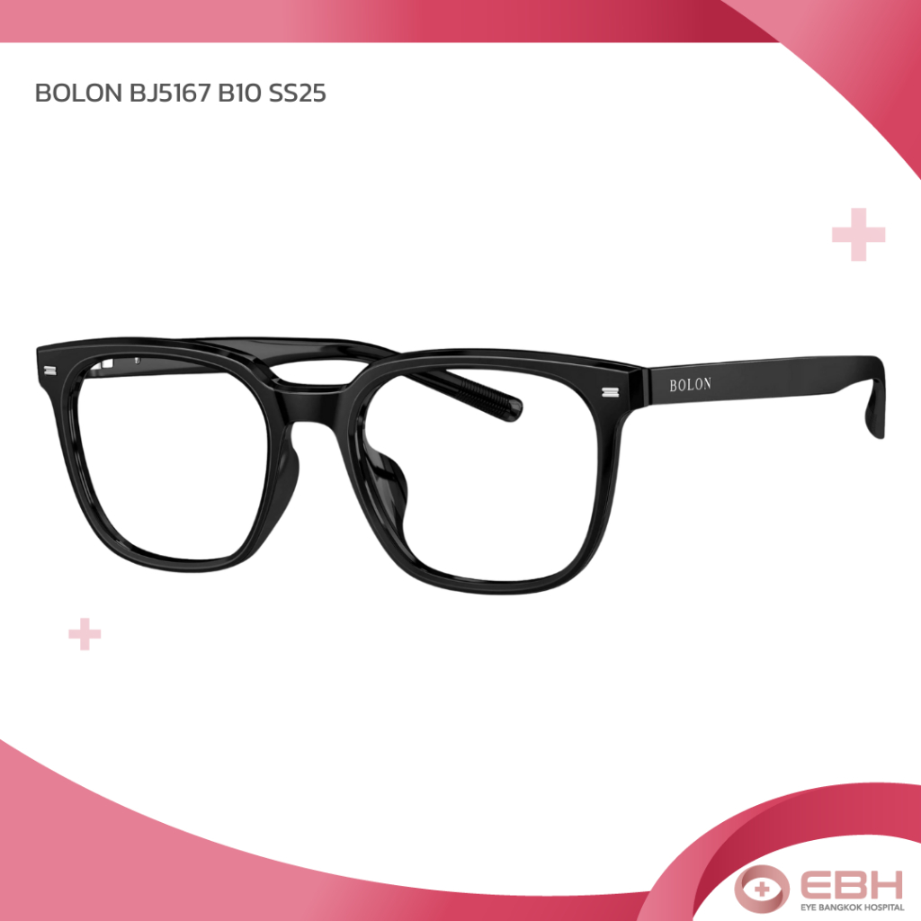 BOLON กรอบแว่น Signature D‑shape — TR Shiny Black BJ5167 B10 SS25