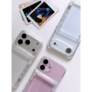 [i17] ส่งด่วน 🛒 S1344 ใส่บัตร S2 แบบเปิด-ปิด เคสไอโฟน เคสใส ใส่รูป สำหรับ IPHONE รุ่น 11-17Promax