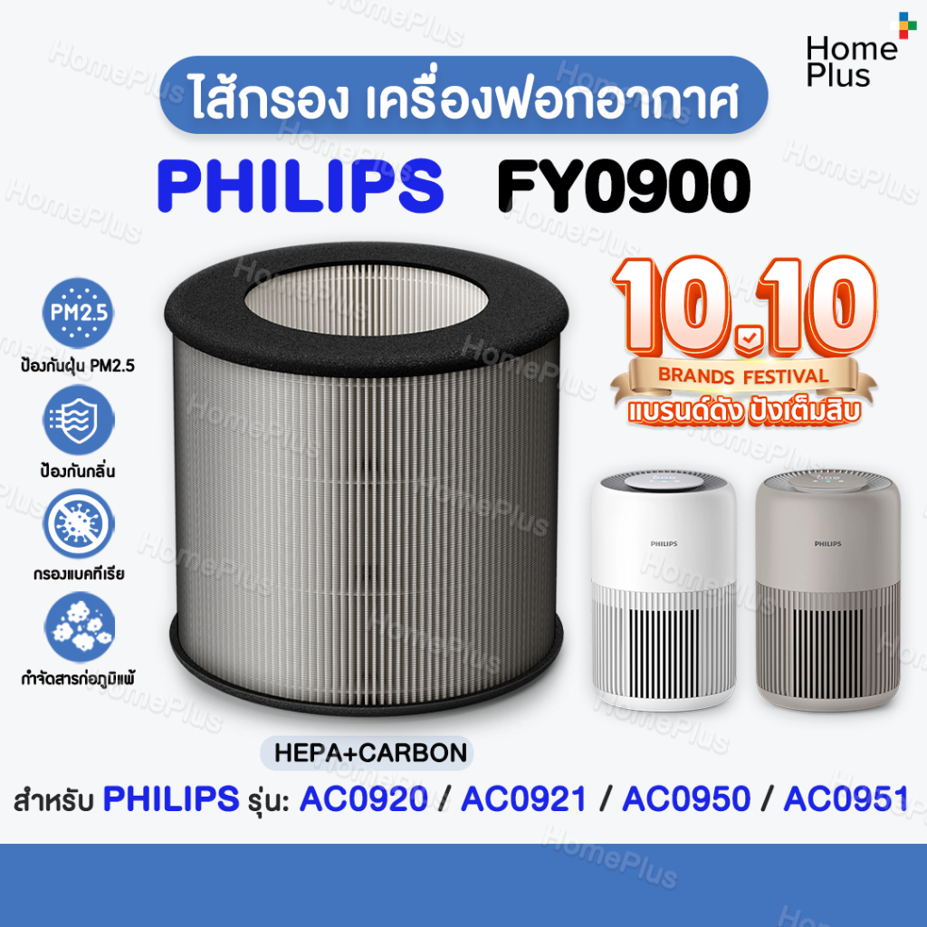 พร้อมส่ง✅ ไส้กรองอากาศ Philips FY0900 รุ่น AC0920 AC0921 AC0950 AC0951 HEPA H13 Filter FY0900/30 เคร
