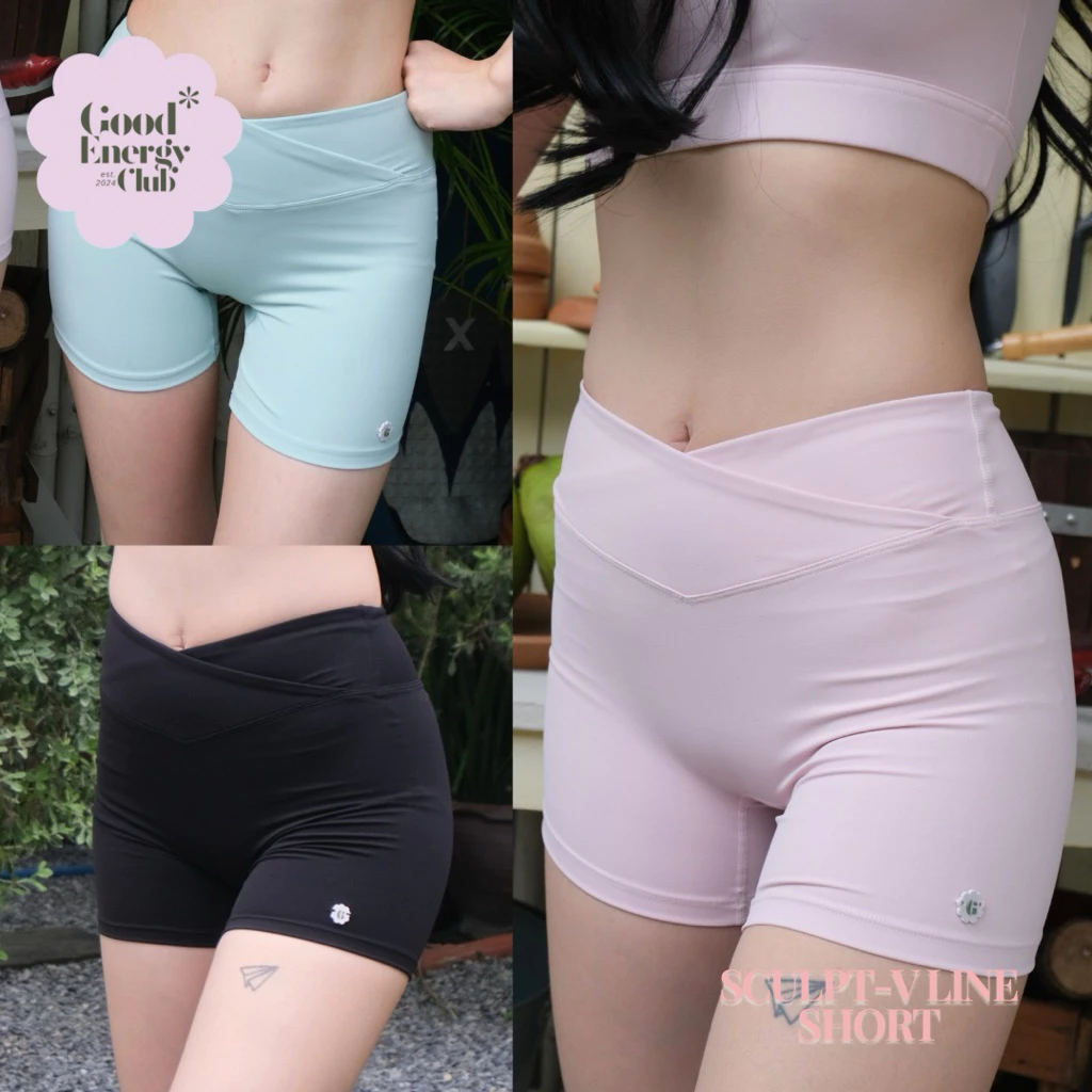 GOOD ENERGY CLUB - SCULPT-V LINE SHORTS[9177] กางเกงออกกำลังกายขาสั้น (13I-13L)