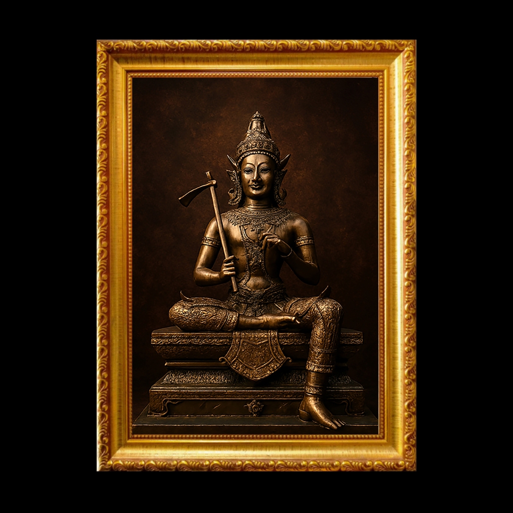 พระวิษณุกรรมปางนั่ง พ่อทุกสถาบัน การช่าง เมตตายิ่งใหญ่ มงคล ของขวัญ รูปพร้อมกรอบรูปบูชา