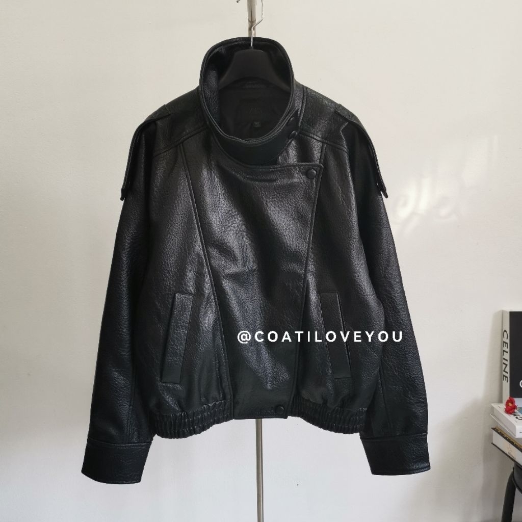 **ของแท้​พร้อมส่​งจาก​ไทย*​*ZARA​ ​FAUX​ LEATHER​ VTG JACKET​