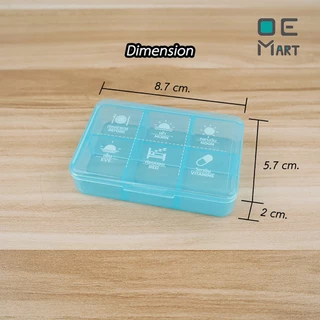 กล่องใส่ยา 6 ช่อง ตลับยา ODDEVEN พร้อมส่ง ตลับยาแบบพกพา ตัวหนังสือภาษาไทยชัดเจน Food Grade BPA Free OE Mart