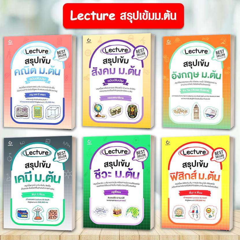 หนังสือ Lecture สรุปเข้ม ม.ต้น (แยกวิชา) ฉบับปรุบปรุง สนพ: GANBATTE  หนังสือคู่มือการเรียนมัธยมตอนต้น BK02