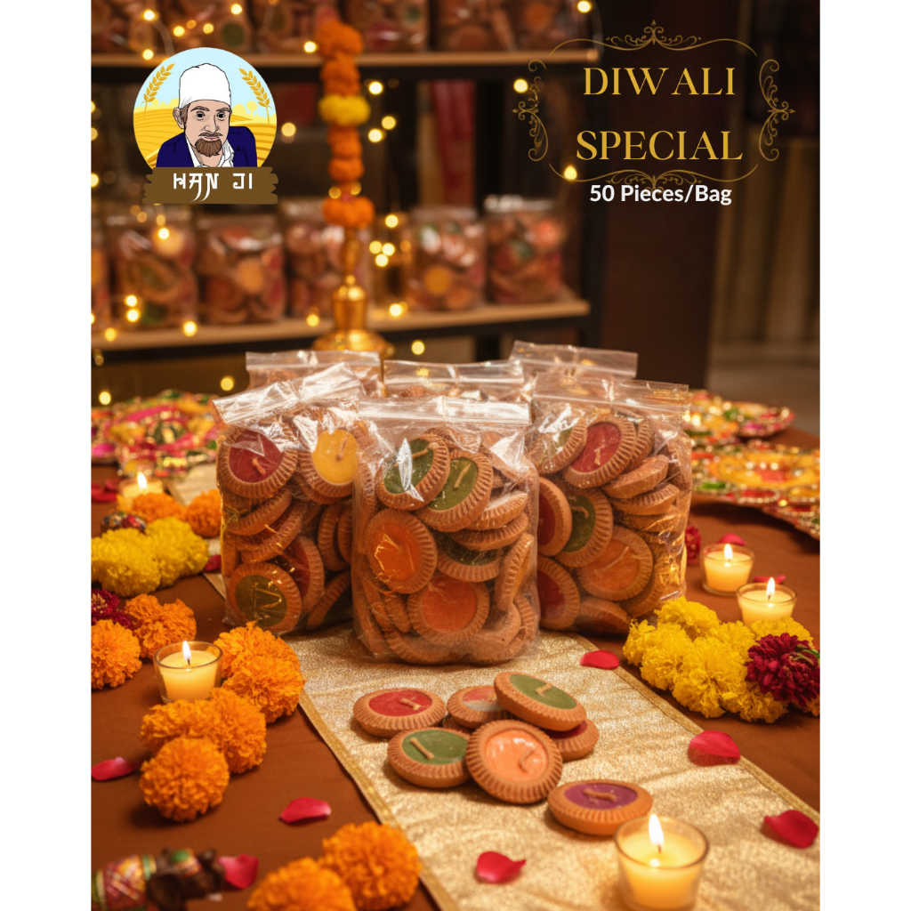 Hanji เทียนดีวาลี 50 ชิ้น คละสี Diwali Diya Candle 50 Piece
