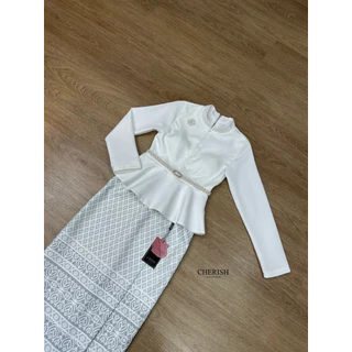 📌📌 พร้อมส่ง XS S M L XL 2XL 🏷️CHERISH งานเซ็ท ชุดไทย(📍4ชิ้น เสื้อ+กป+เข็มกลัด+เข็มขัด) ชุดผ้าไทย ออกงาน ทำบุญ ทอดกฐิน