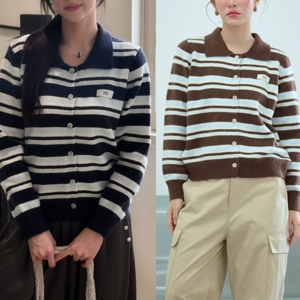 Roomry.n - Cafe Stripe Knit Cardigan เสื้อคาร์ดิแกน