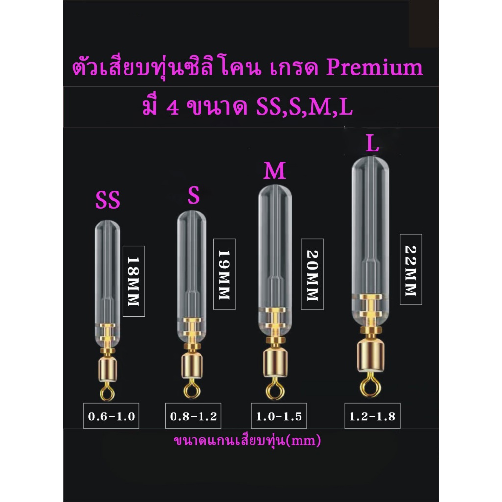 🐟ตัวเสียบทุ่นซิลิโคน Premium – เหนียว แน่น หนึบ สำหรับชิงหลิว / สปิ๋ว