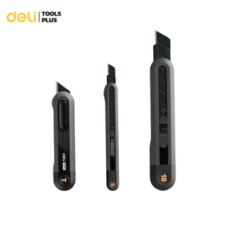 Deli คัตเตอร์ มีดคัตเตอร์ คัตเตอร์พกพา 9 18mm คัตเตอร์ตัดกระดาษ คัตเตอร์สั้น มีสปริงในตัว อุปกรณ์สำนักงาน Cutter