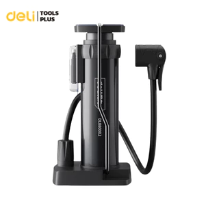 Deli ที่สูบลมจักรยาน สูบลมแรงดันสูง ที่สูบลมมอเตอร์ไซค์ 130mm มีมาตรวัด ไม่เด้งกลับเมื่อปั๊ม Air Pump