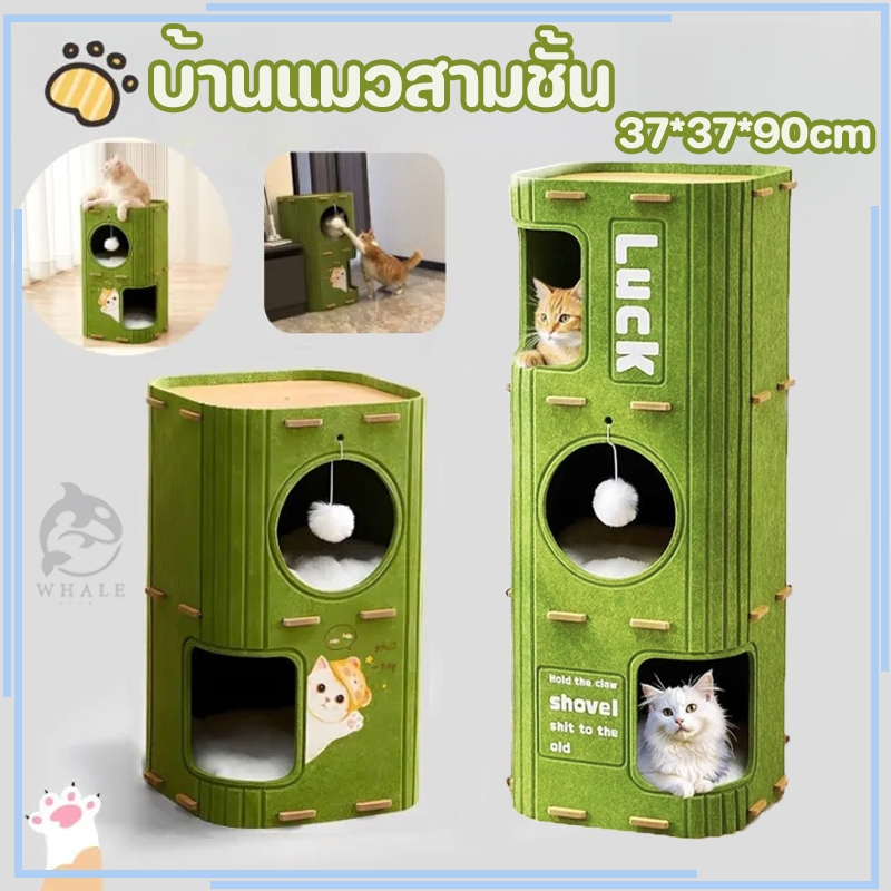 🐾บ้านแมว ปราสาทแมว บ้านมีรู 2ชั้น 3ชั้น คอนโดแมว บ้านแมวสี่เหลี่ยม คอนโดแมวทรงกระบอกดีไซน์ญี่ปุ่น ตึกแมว
