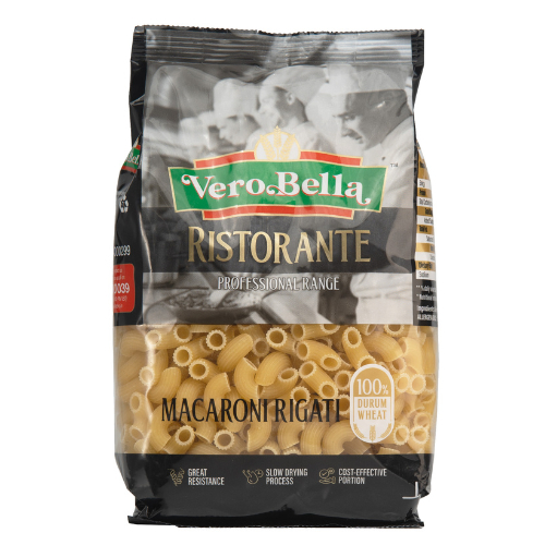 เวโร เบลล่า ริทโตแรนเต้ พาสต้าเส้นโค้งงอ มักกะโรนี ริกาตี้ 500g - Macaroni 500g Vero Bella Ristorante brand