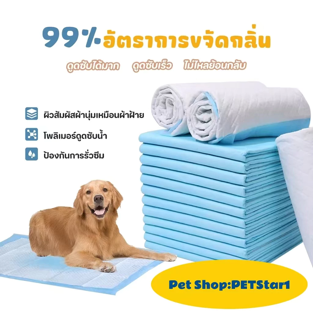 แผ่นรองฉี่สุนัข แผ่นรองฉี่กระต่าย แผนรองฉี่สุนัข ห้องน้ำหมา แผ่นรองฉี่สัตว์เลี้ยง ช่วยฝึกขับถ่าย ระงับกลิ่น ซึมซับไดีดี