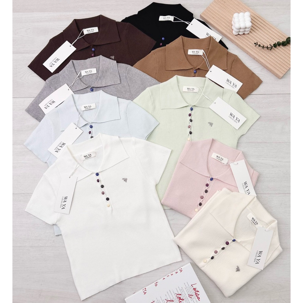 🎀New collection ปกกระดุมสีน่ารัก WAYA🎀