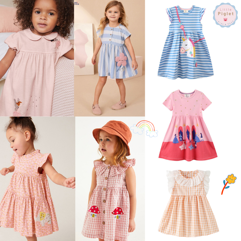 Little Piglet 🐷 พร้อมส่ง ชุดเดรส เด็กหญิง ชุดกระโปรง Dress แขนสั้น เด็กผู้หญิง น่ารัก