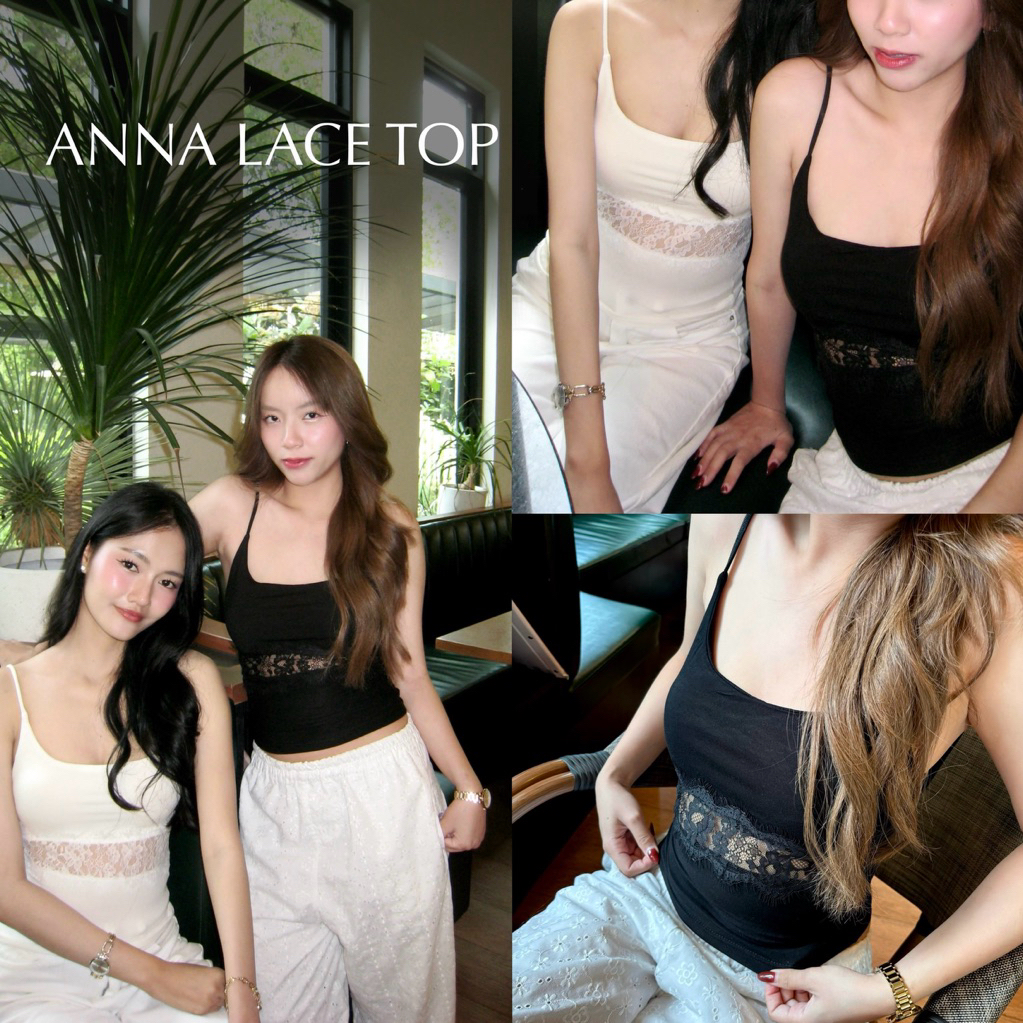 Anna lace top เสื้อสายเดี่ยวผ้ายืดนุ่มสบายตัดด้วยลูกไม้เพิ่มความเซ็กซี่เล็กน้อย