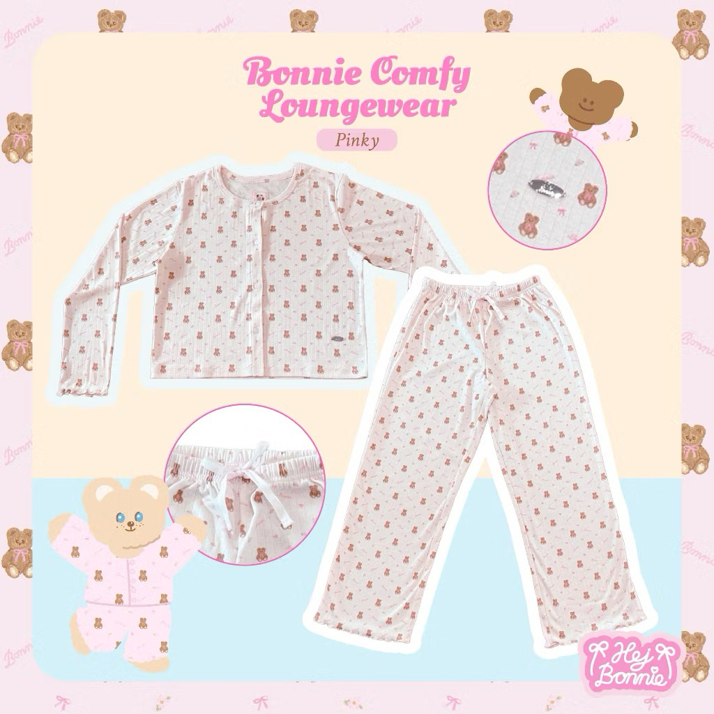 ของใหม่ ราคาพิเศษชุดเดียวเท่านั้นค่า🧸✨ ชุดนอน Bonnie Comfy Loungewear 🩷🤍 น่ารักมากที่สุด!! | จาก Hej