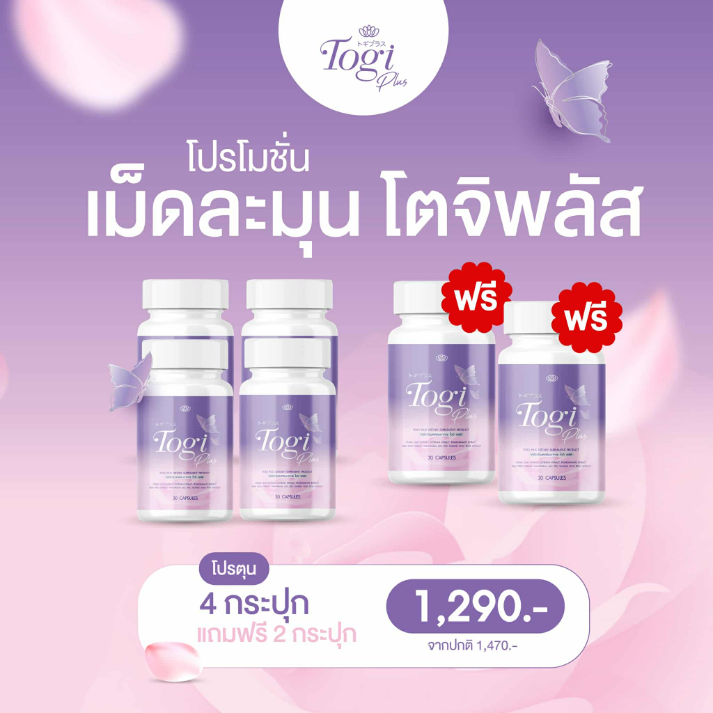 [โปร 4 ประปุก แถมฟรี 2 กระปุก] เม็ดละมุนโตจิพี่บิว Togiplus อาหารเสริม สำหรับผู้หญิง/สาวสอง