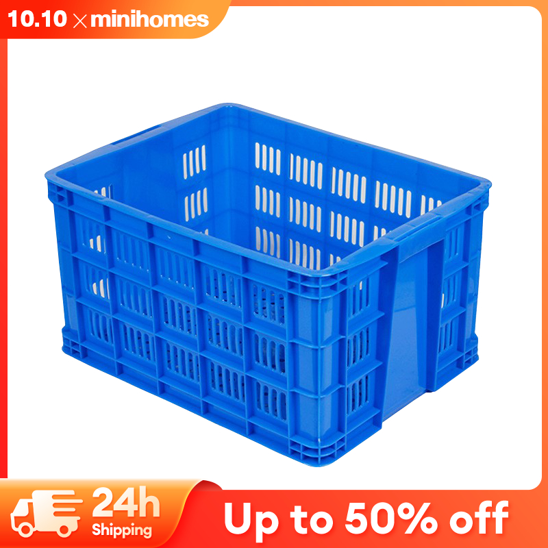 MINIHOMES ลังพลาสติกโปร่ง ตะกร้าผลไม้ ตะกร้าผัก ลังเก็บของ วางซ้อนกันได้และมีคุณภาพดี รับน้ำหนัก 250กก