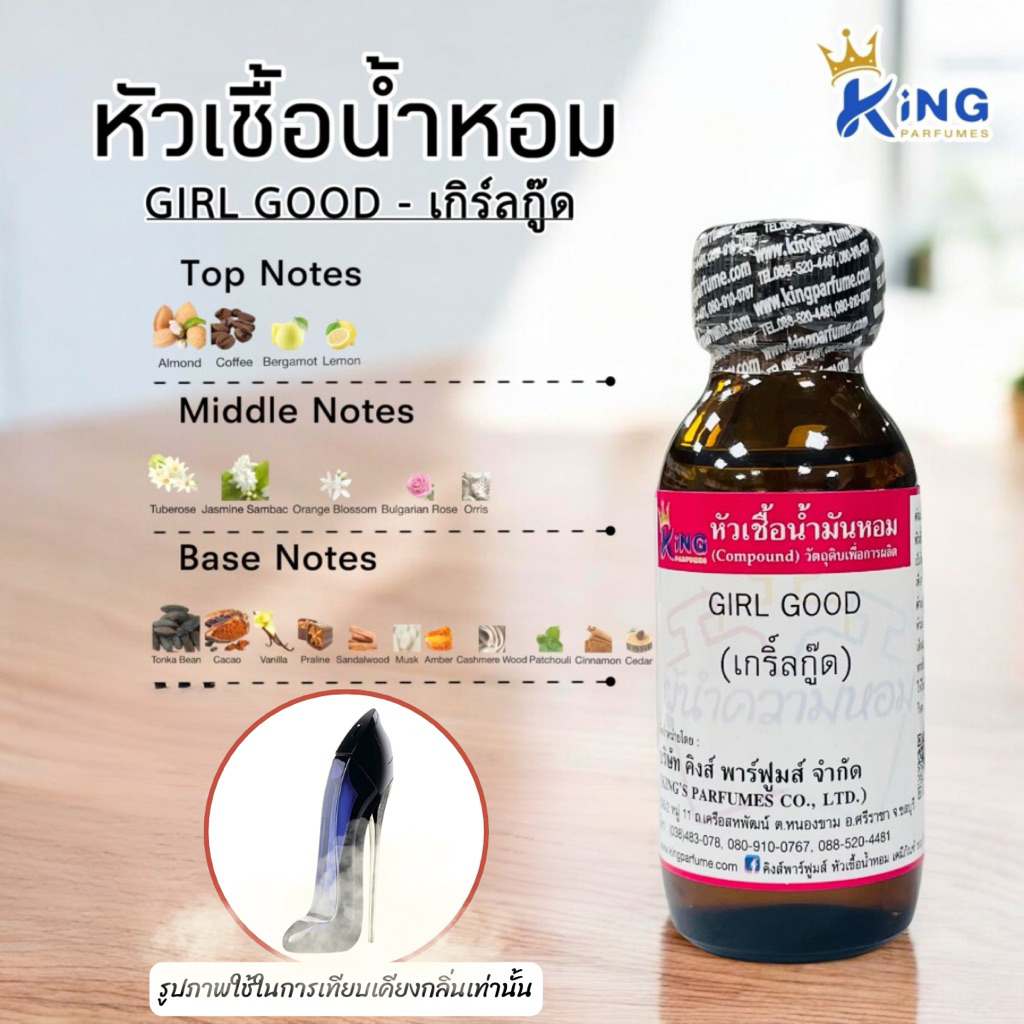 หัวเชื้อน้ำหอมขนาด30-100ml กลิ่น GILR GOOD เกิร์ลกู๊ด
