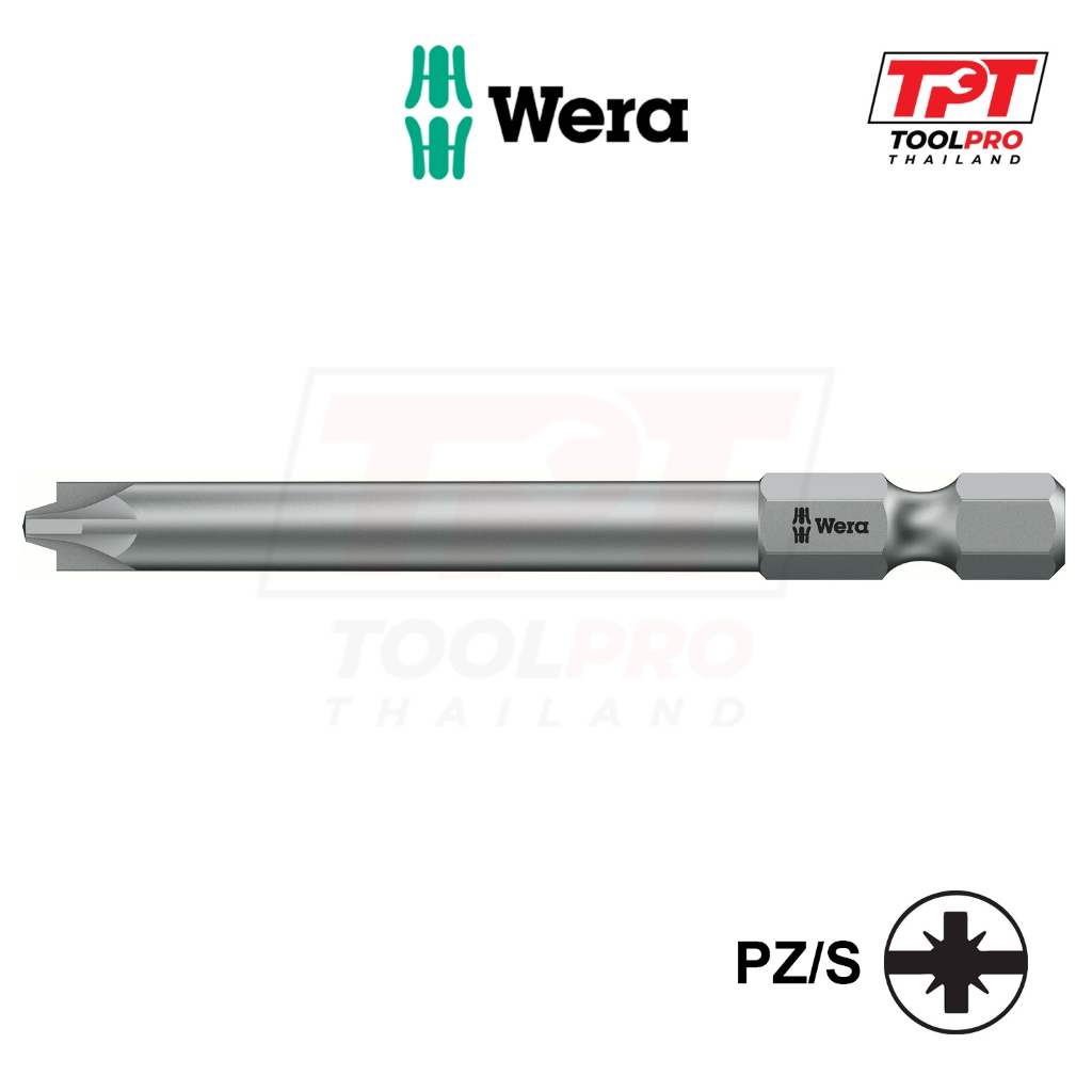 Wera ดอกไขควง 855/4 PZ/S PlusMinus Bit, PZ/S (#1 / #2) x 70mm