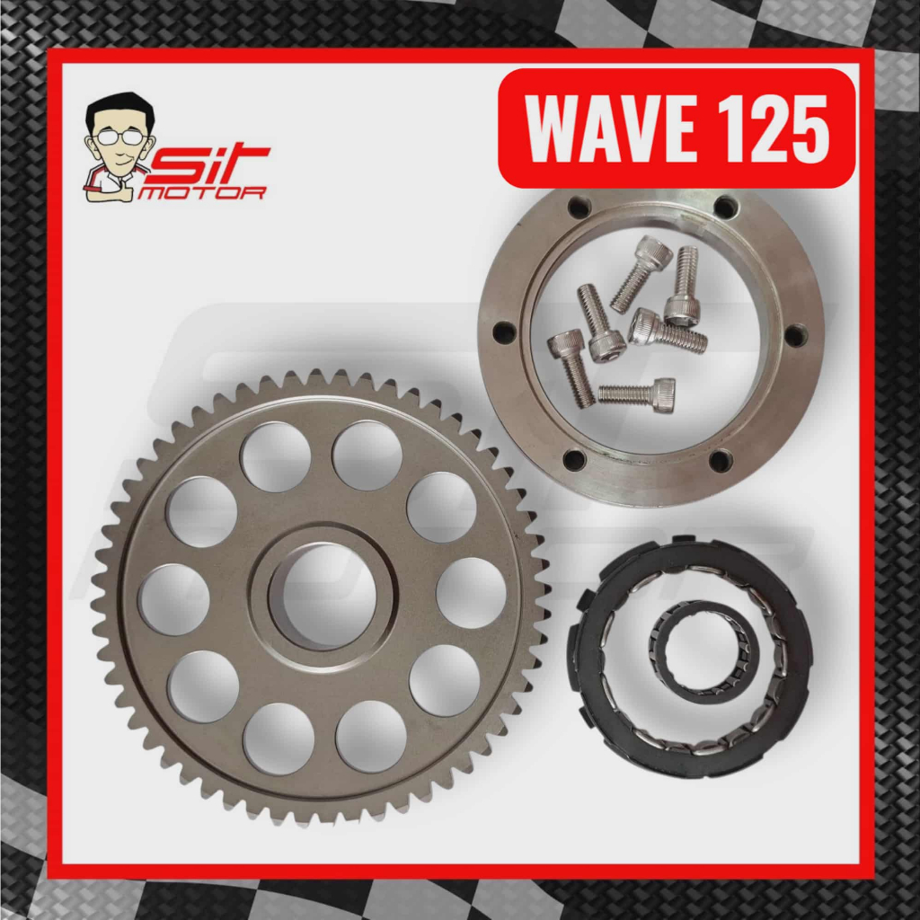 SPS RACING วันเวย์สตาร์ท WAVE125 I แต่ง เฟืองสตาร์ทแต่ง S4 น็อต 6ตัว ลูกปืนวันเวย์ใหญ่