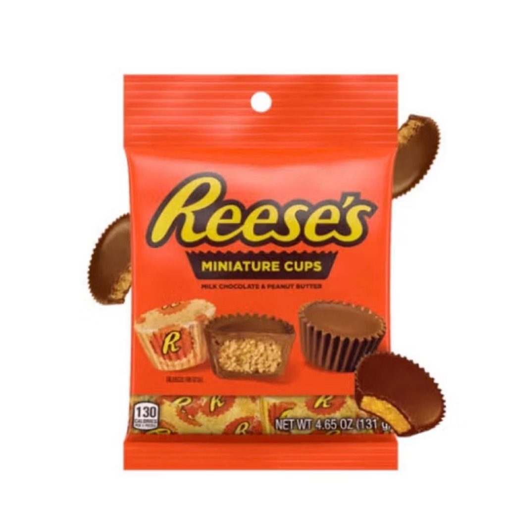 Reese's Miniature Cups MIlk Chocolate & Penaut Butter น้ำหนัก 131 กรัม