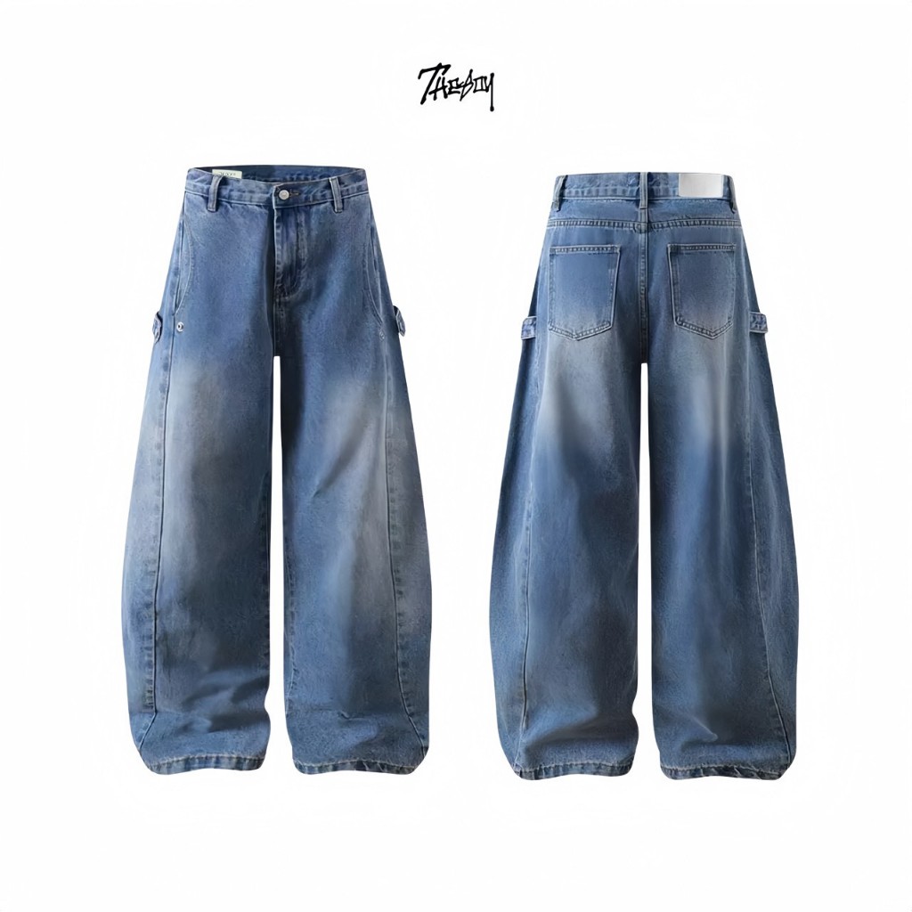 THEBOY-PATHER BALLOON JEANS กางเกงยีนส์ทรงบอลลูน