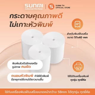 Thermal paper 57mm กระดาษความร้อน กระดาษใบเสร็จ ขนาด 57x40mm 65gsm