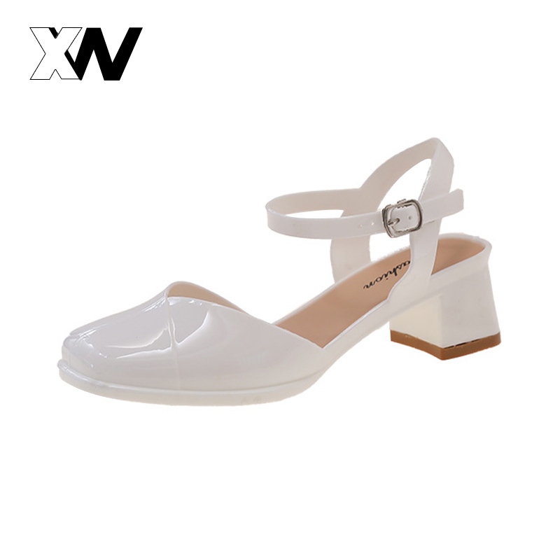 XWbrand  รองเท้าแมรีเจนรุ่นใหม่ปลายสี่เหลี่ยมที่เป็นเอกลักษณ์ ส้นหนาช่วยให้เดินสบาย ดีไซน์ฝรั่งเศสที่ผสมผสานความคลาสสิก