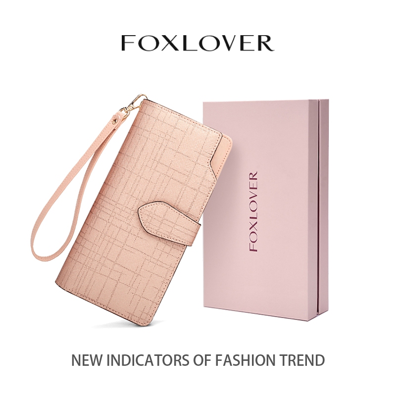 FOXLOVER กระเป๋าสตางค์ยาวผู้หญิง - สไตล์หรูหรา หนังแท้ ทันสมัย และทนทาน